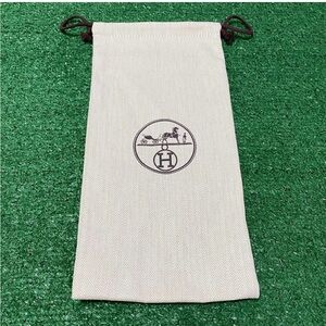 Authentic New Hermes Dust Bag with Logo - Cream and Brown